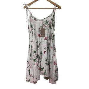 Shyloh Cotton Aysmmetrical Floral Dress One Size Fits Most NEW WITH TAGS